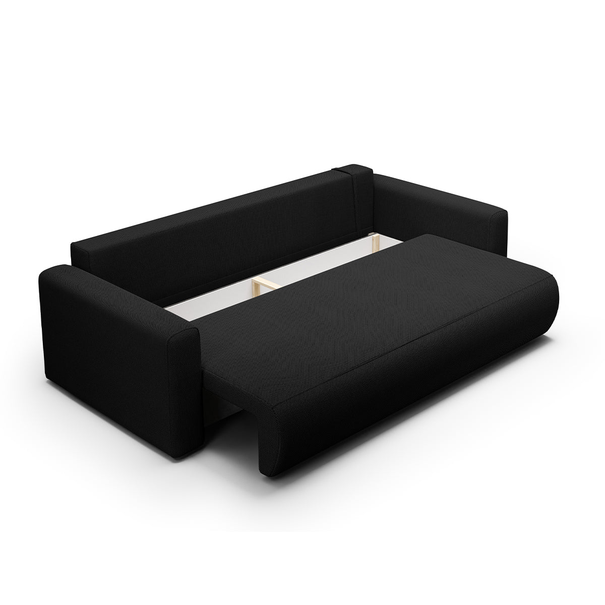 Canapé convertible 3 places coffre Evy Noir - vue 4
