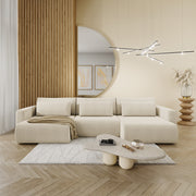 Canapé U 4 places convertible coffre Evy Beige - vue 2