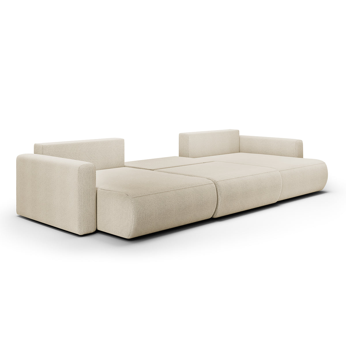 Canapé U 4 places convertible coffre Evy Beige - vue 3