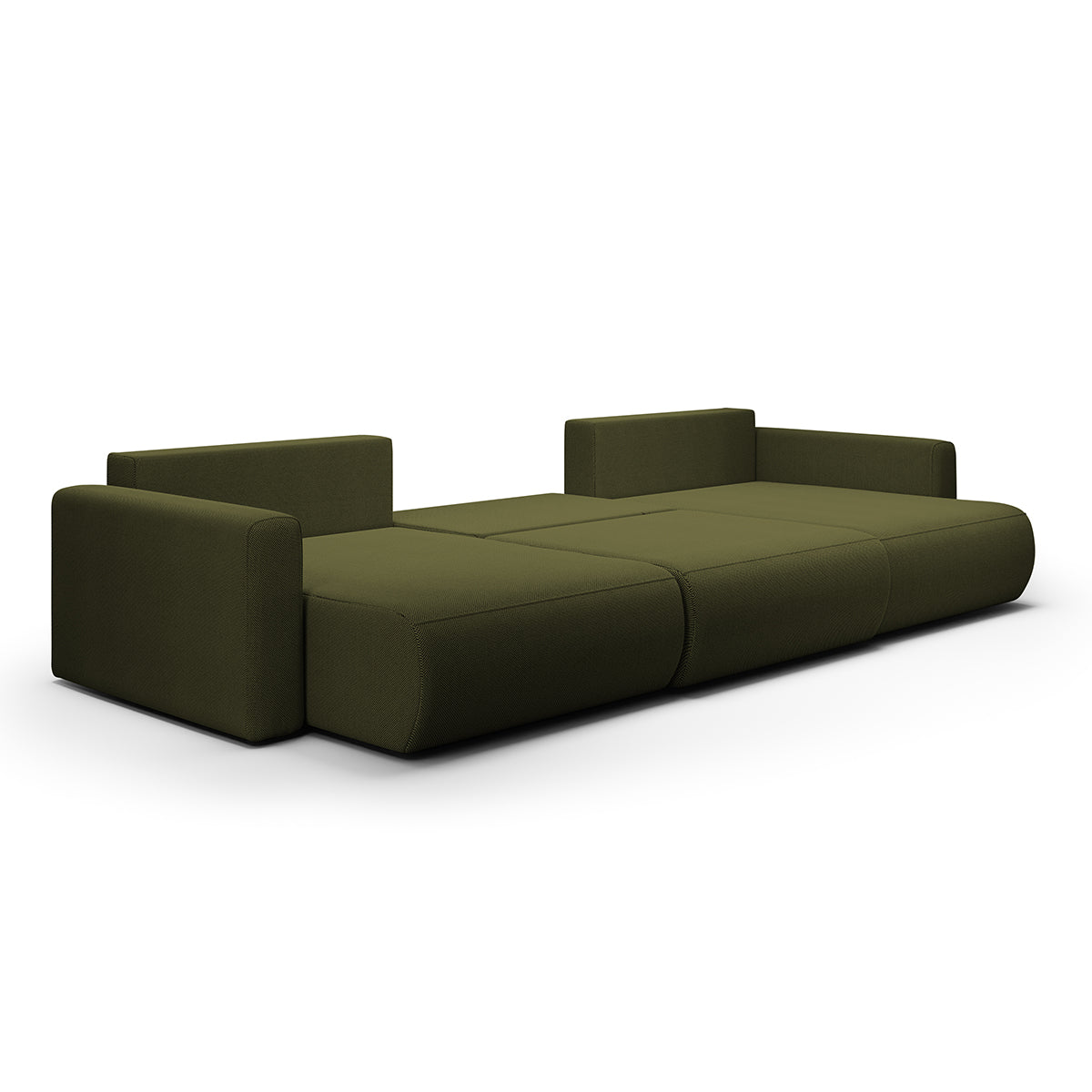 Canapé U 4 places convertible coffre Evy Vert Sapin - vue 3