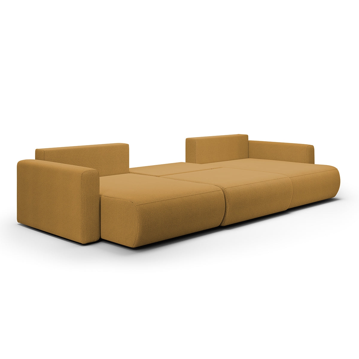 Canapé U 4 places convertible coffre Evy Jaune - vue 3