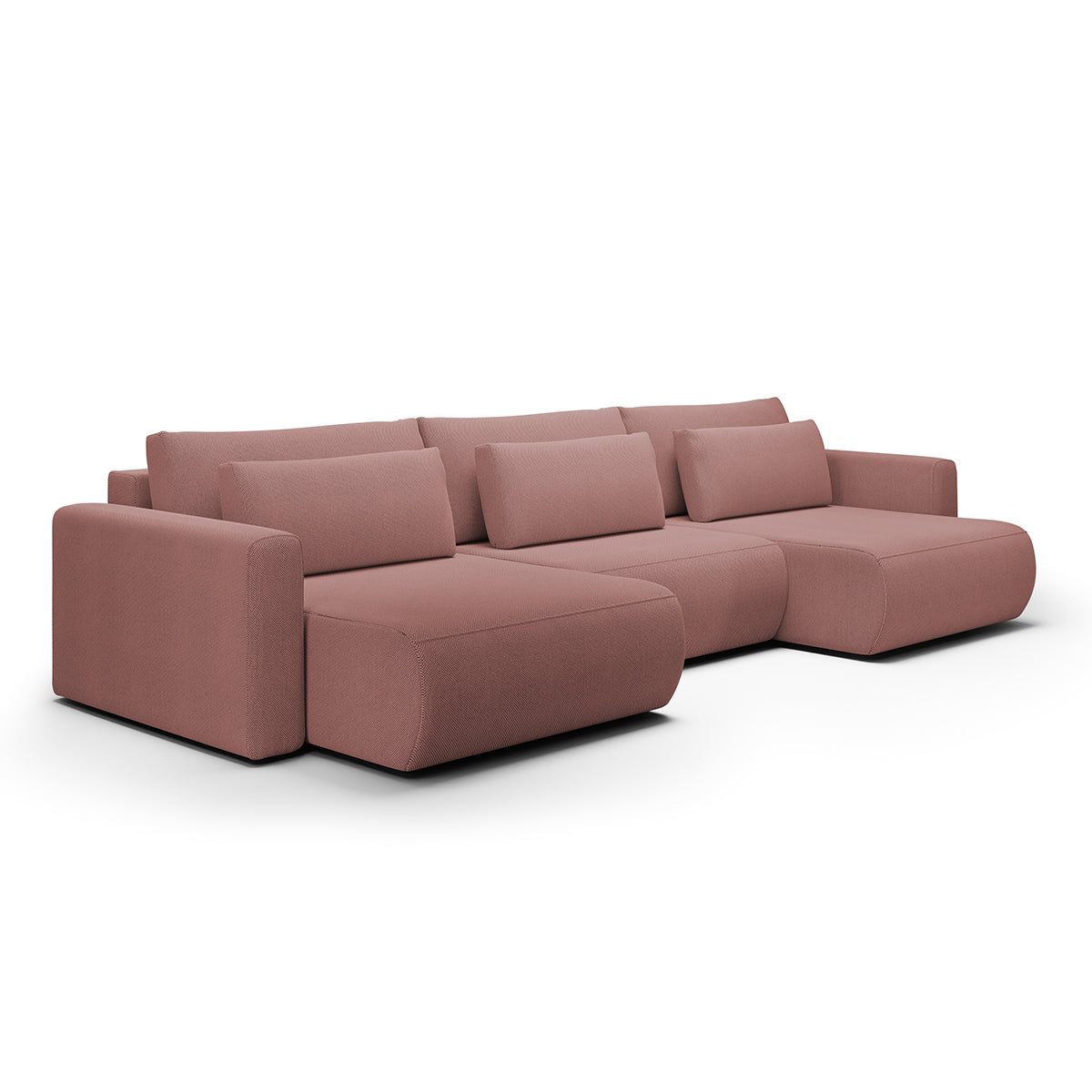 Canapé U 4 places convertible coffre Evy Rose