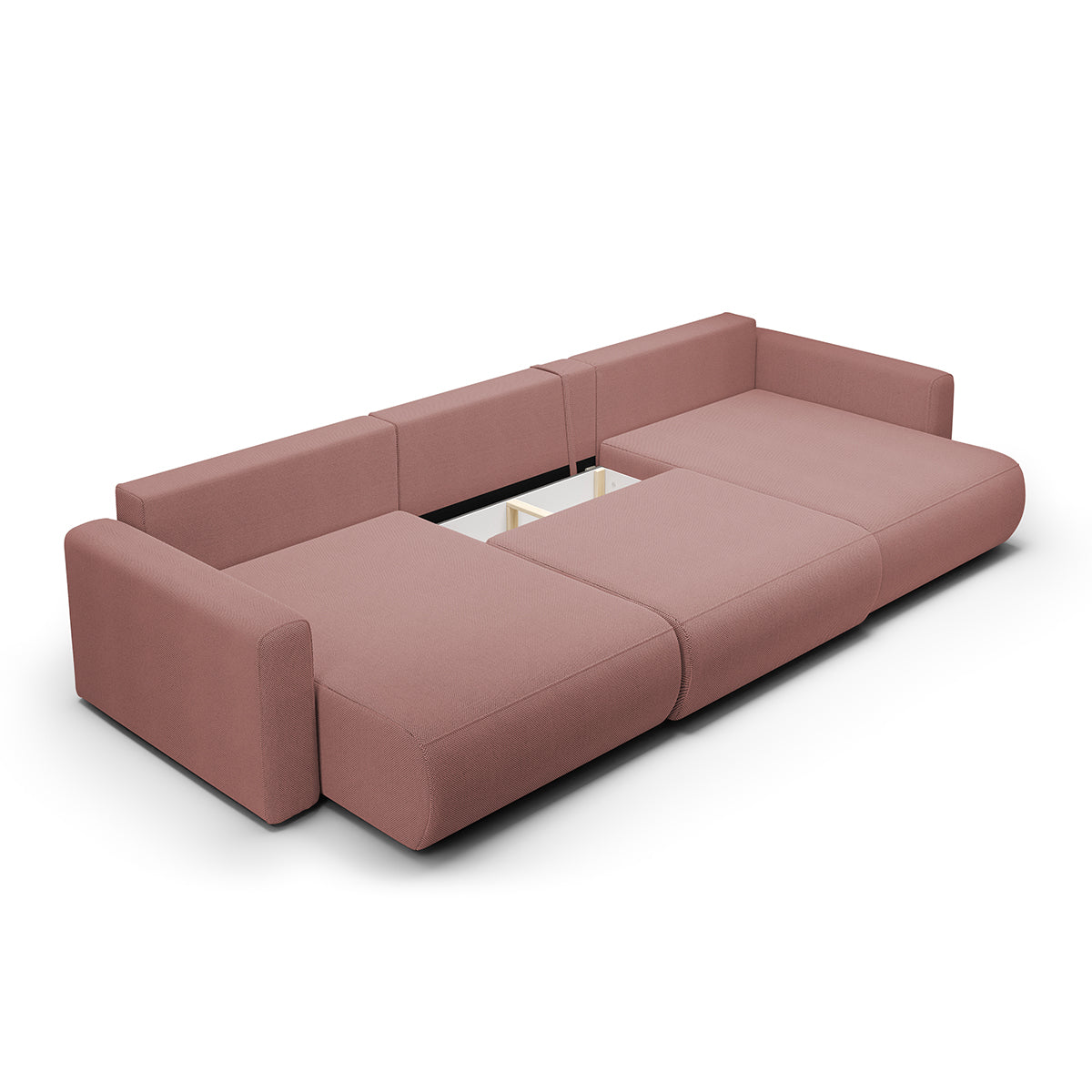 Canapé U 4 places convertible coffre Evy Rose - vue 4
