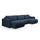 Canapé U 4 places convertible coffre Evy Bleu