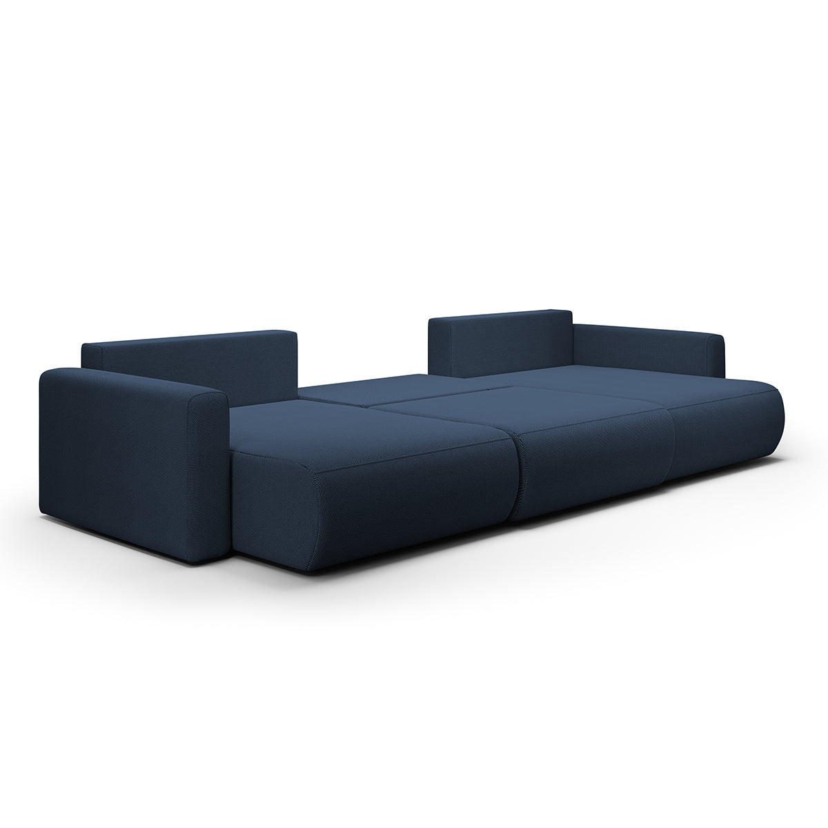 Canapé U 4 places convertible coffre Evy Bleu - vue 3