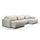 Canapé U 4 places convertible coffre Evy Gris Clair