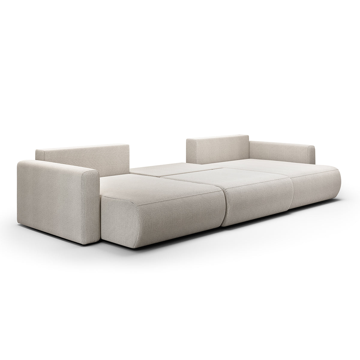 Canapé U 4 places convertible coffre Evy Gris Clair - vue 3