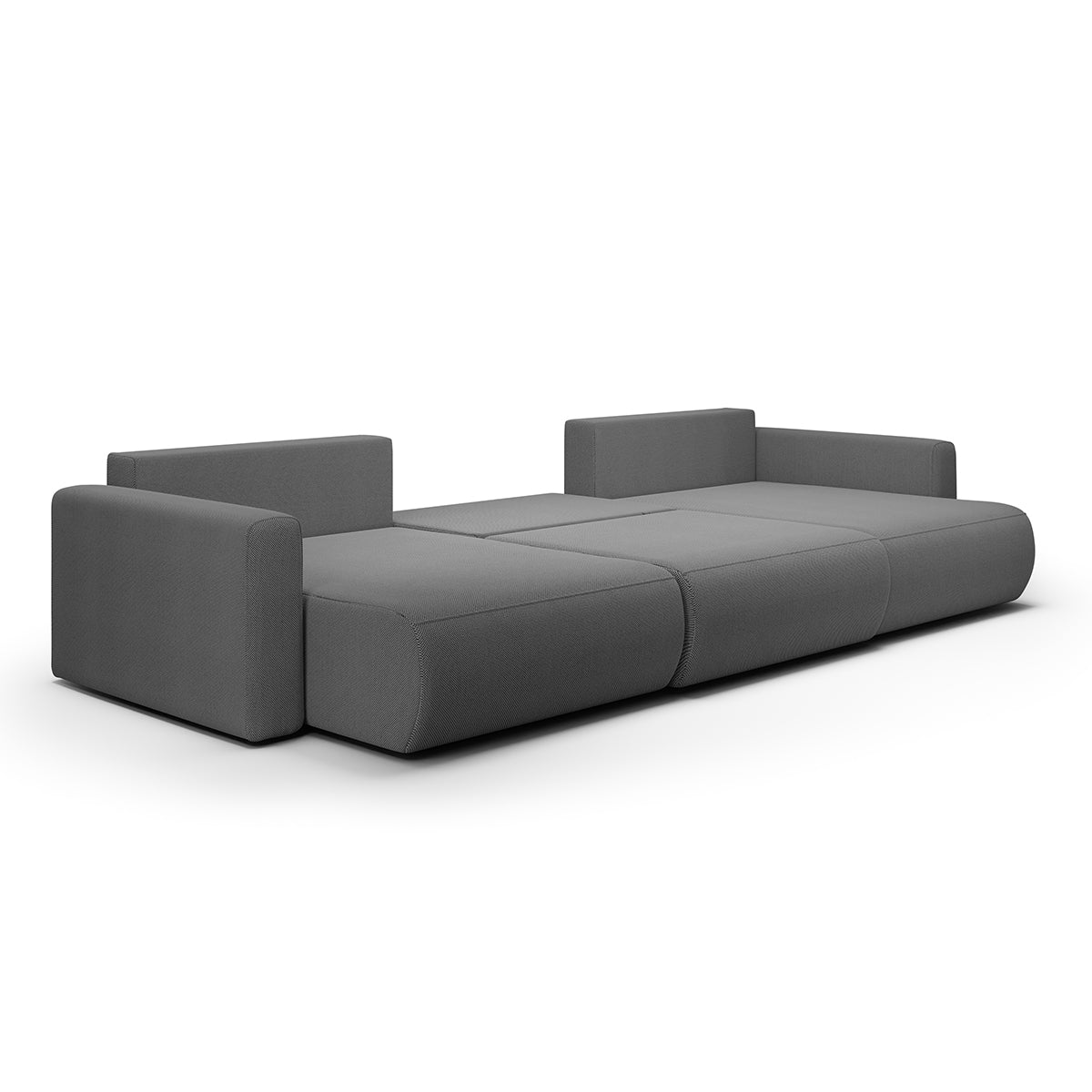 Canapé U 4 places convertible coffre Evy Gris - vue 3