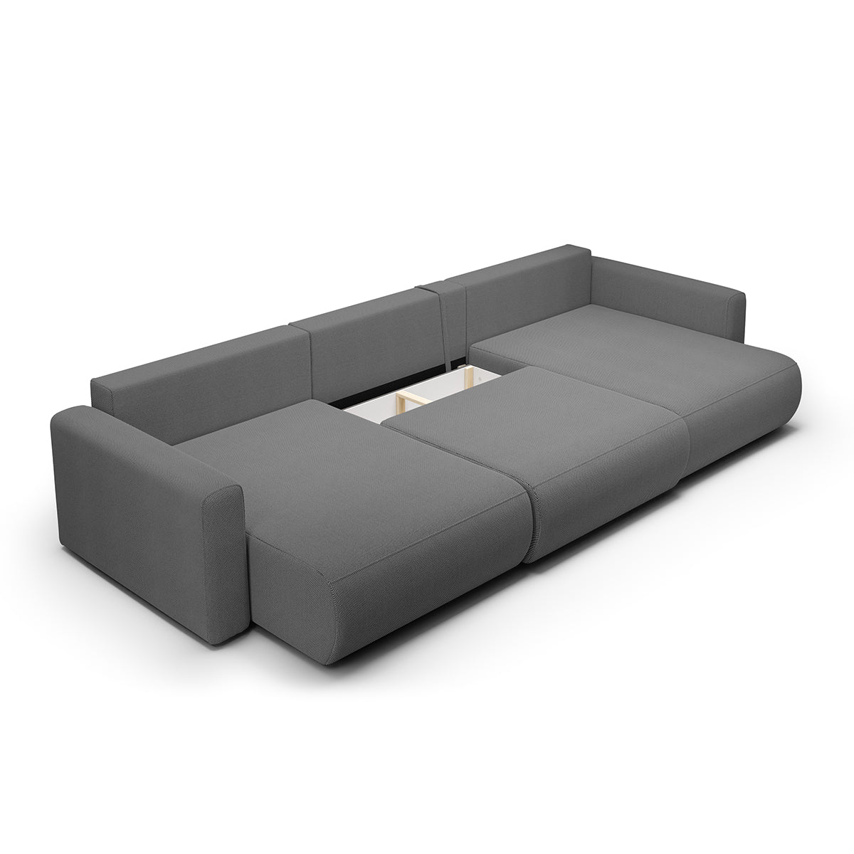 Canapé U 4 places convertible coffre Evy Gris - vue 4