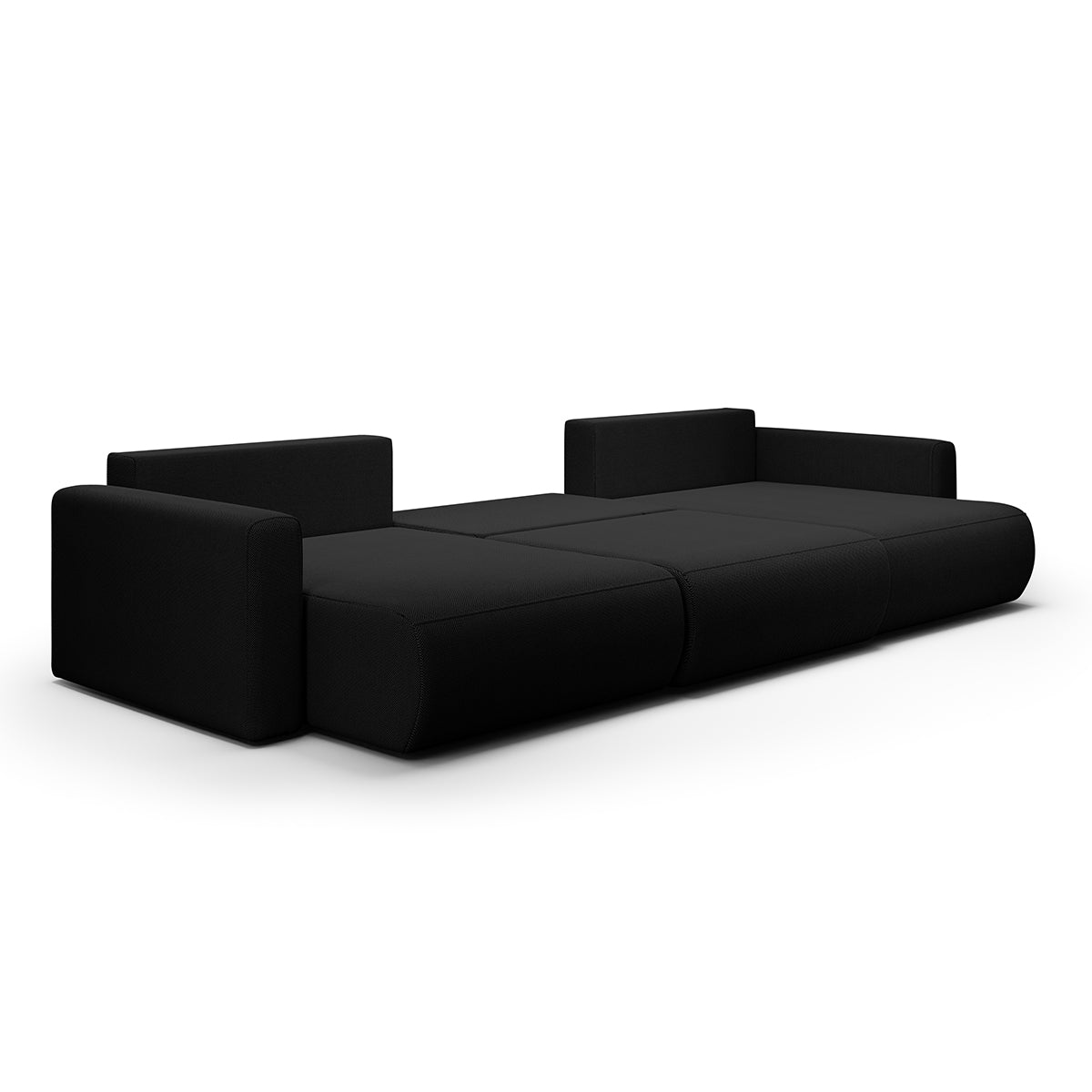 Canapé U 4 places convertible coffre Evy Noir - vue 3