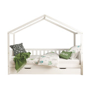 Lit cabane MH 90x200 sommier et tiroir inclus Vipack Dallas Blanc