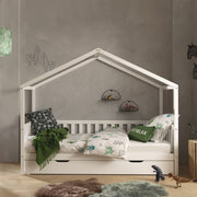 Lit cabane MH 90x200 sommier et tiroir inclus Vipack Dallas Blanc - vue 2