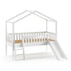 Lit cabane 90x200 toboggan sommier inclus Vipack Dallas Blanc
