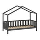Lit cabane 90x200 sommier inclus Vipack Dallas Anthracite