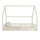 Lit cabane 140x200 barrière et sommier inclus pieds 1 cm Daisy Blanc