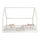 Lit cabane 140x200 barrières et sommier inclus pieds 1 cm Daisy Blanc