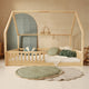 Lit cabane 140x200 barrière et sommier inclus pieds 1 cm Daisy Bois