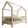 Lit cabane 90x200 barrière et sommier inclus pieds 10 cm Daisy Bois