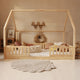 Lit cabane 140x200 barrières et sommier inclus pieds 1 cm Daisy Bois