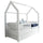 Lit cabane 90x190 barrière sommier et tiroir inclus Daisy Blanc