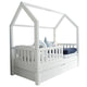 Lit cabane 90x190 barrière sommier et tiroir inclus Daisy Blanc