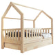 Lit cabane 90x190 barrière sommier et tiroir inclus Daisy Bois