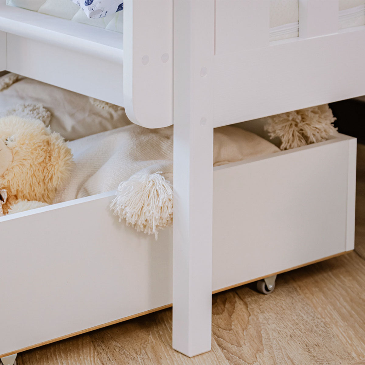 Lit superposé 90x200 sommier et tiroirs inclus Damien Blanc - vue 10
