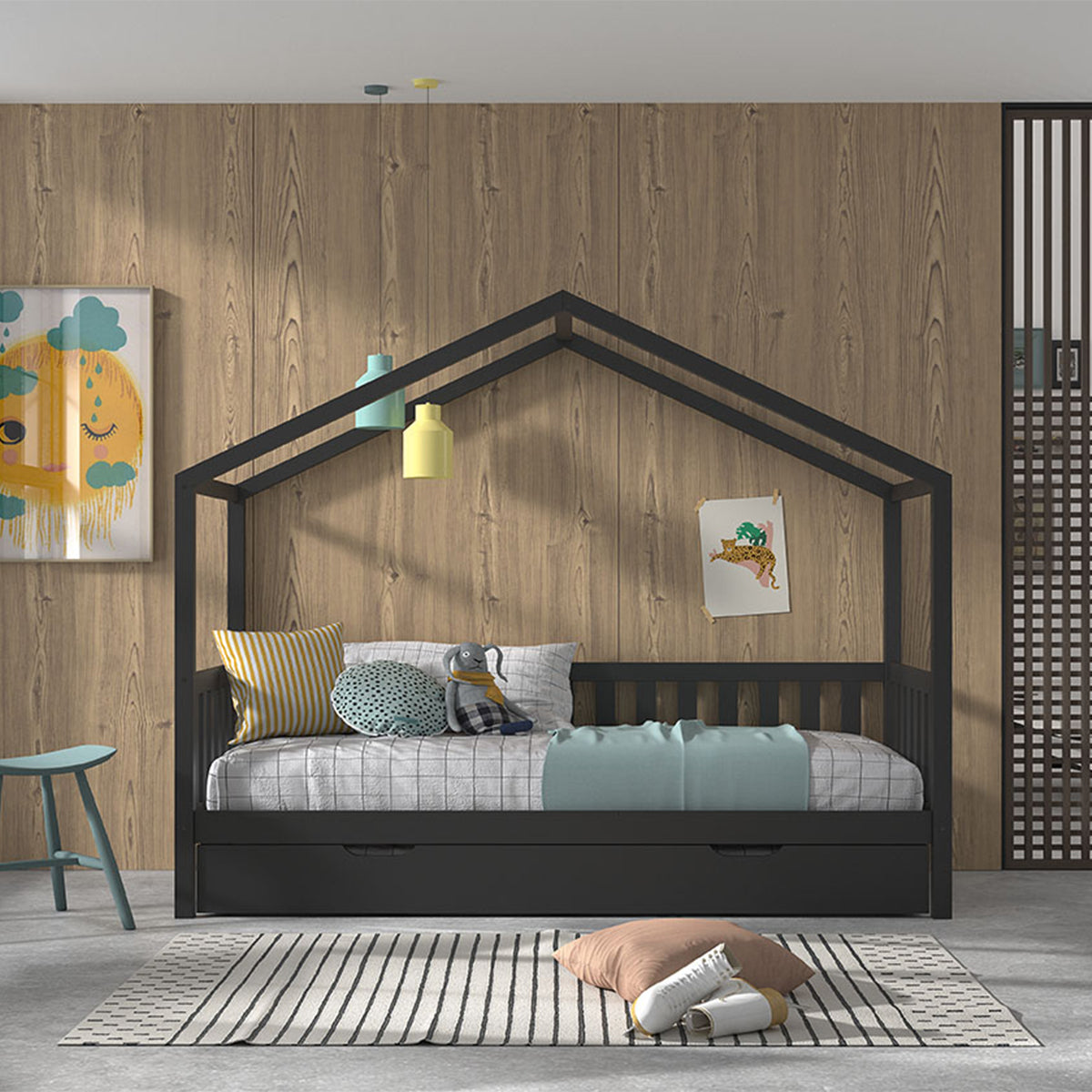 Tiroir de lit 90x190 Vipack Dallas Anthracite - vue 3