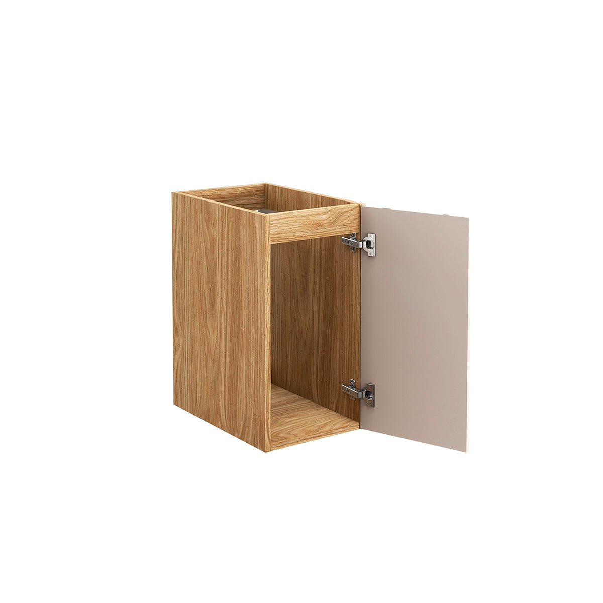 Demi-colonne 1 porte 30cm Mallory Beige et bois - vue 3