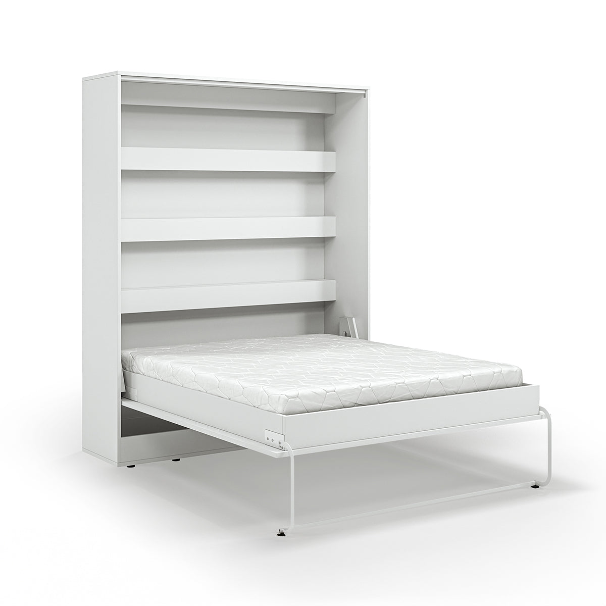 Lit escamotable 160x200 vertical sommier inclus Devon Blanc