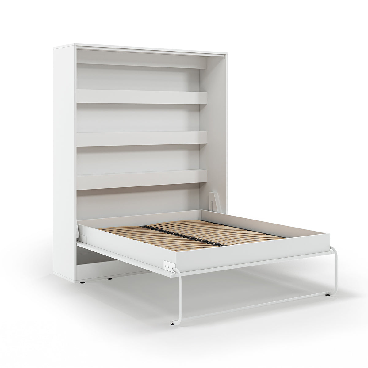 Lit escamotable 160x200 vertical sommier inclus Devon Blanc - vue 5