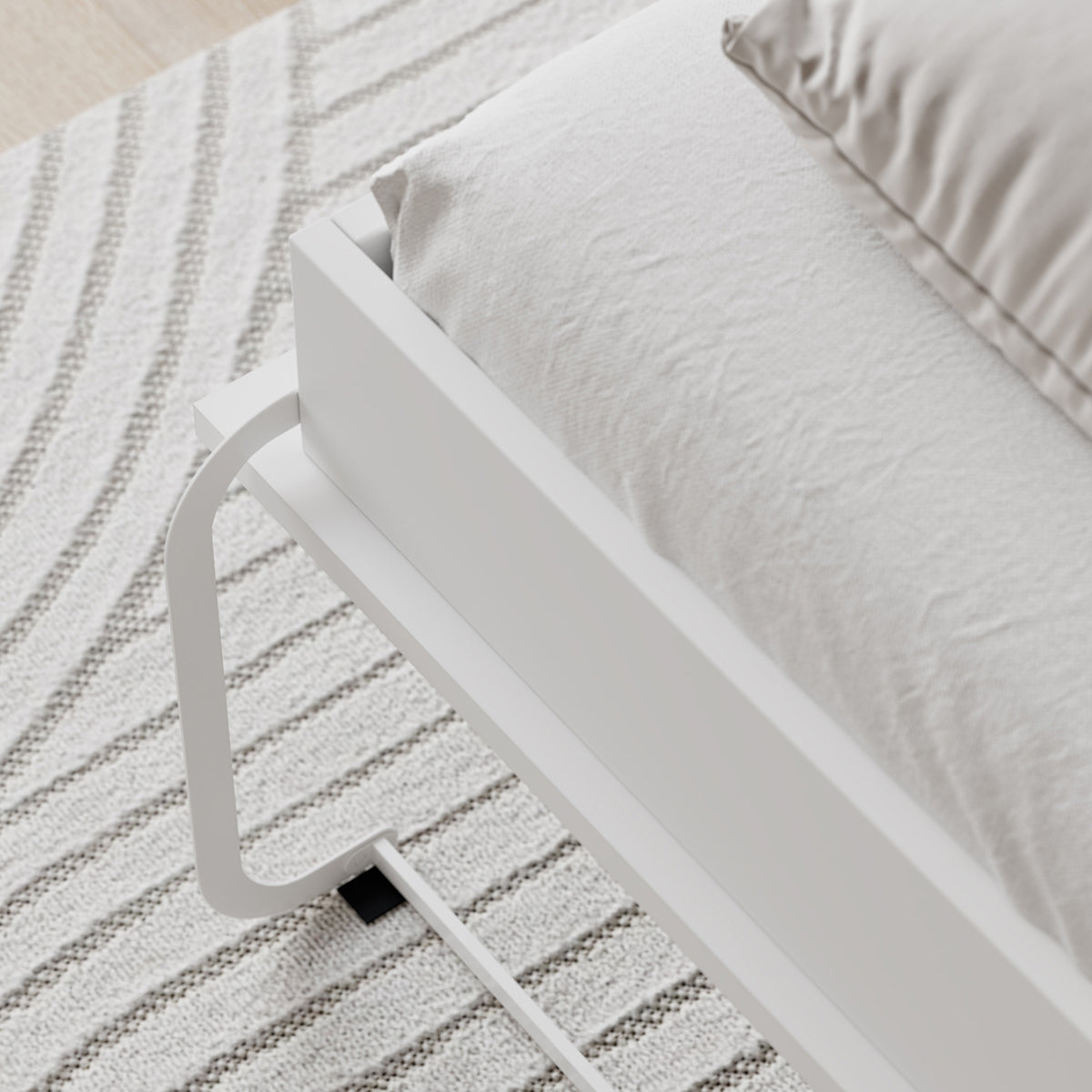 Lit escamotable 160x200 vertical sommier inclus Devon Blanc - vue 8
