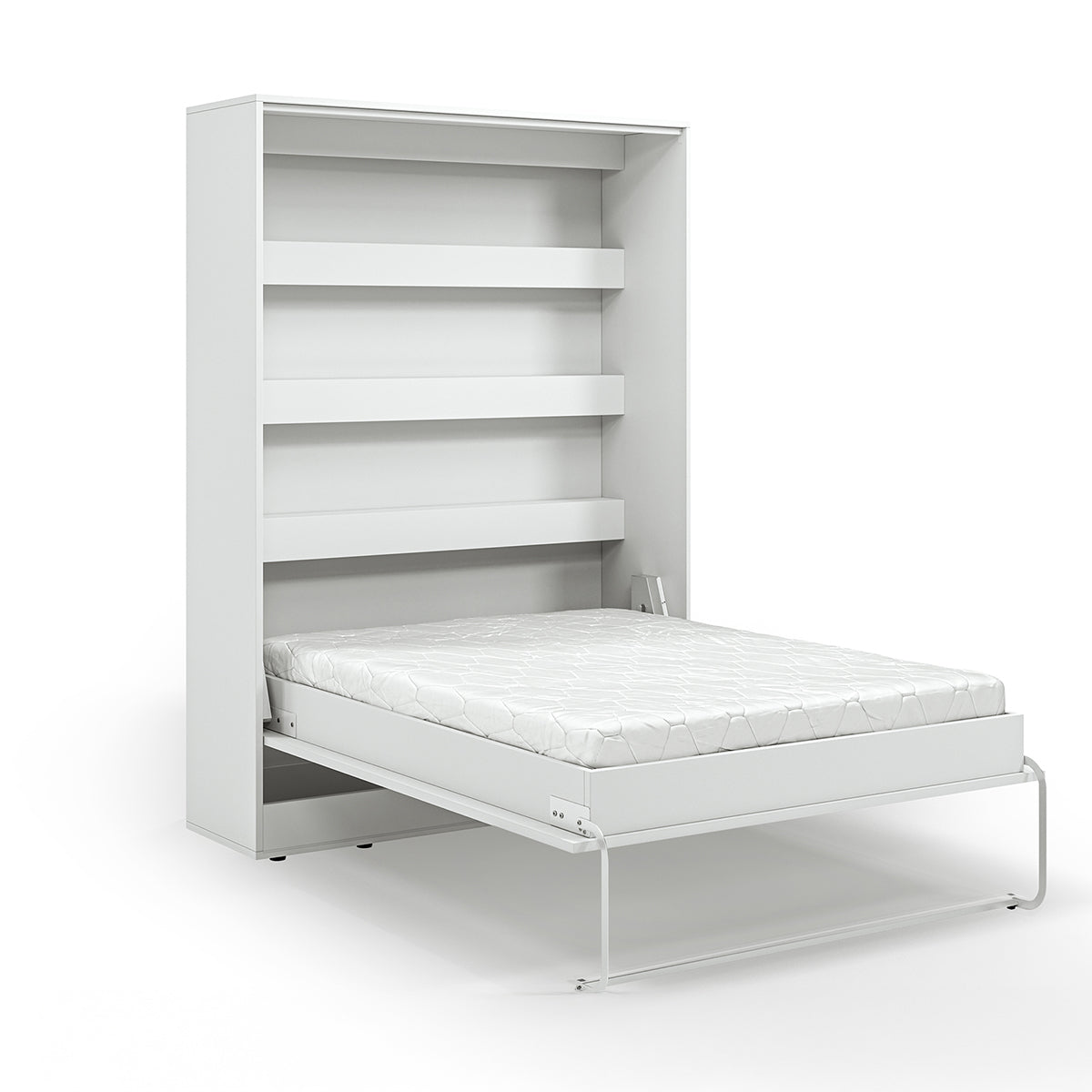 Lit escamotable 140x200 vertical sommier inclus Devon Blanc