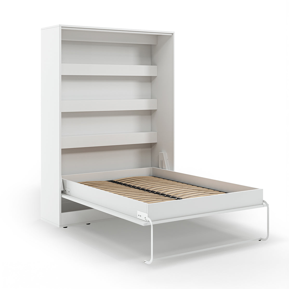 Lit escamotable 140x200 vertical sommier inclus Devon Blanc - vue 5