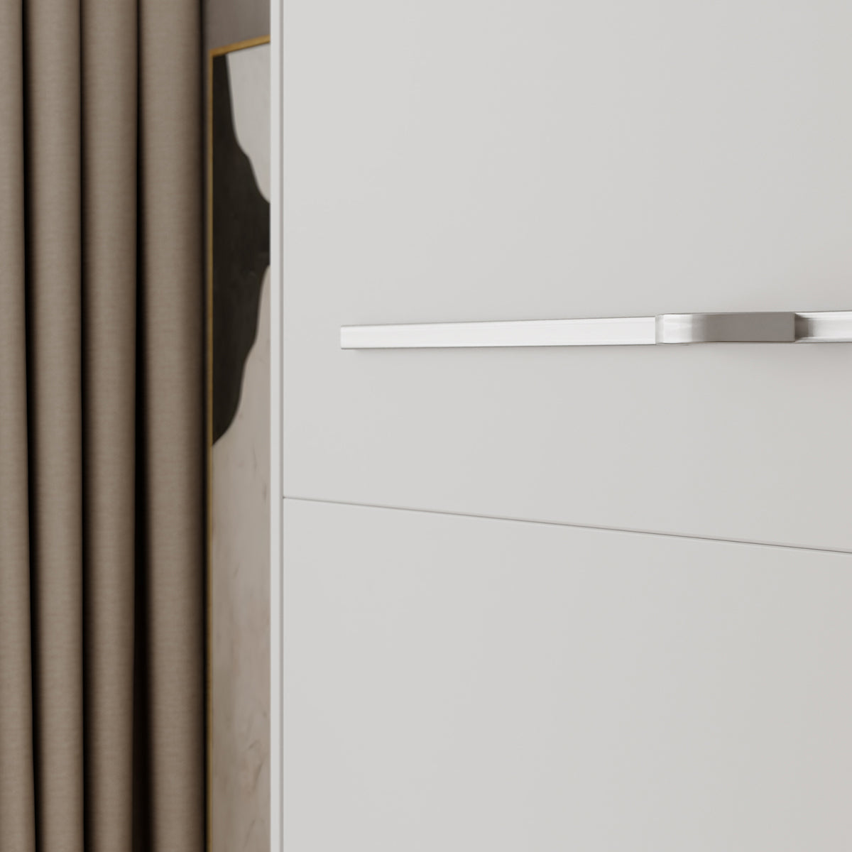 Lit escamotable 140x200 vertical sommier inclus Devon Blanc - vue 7