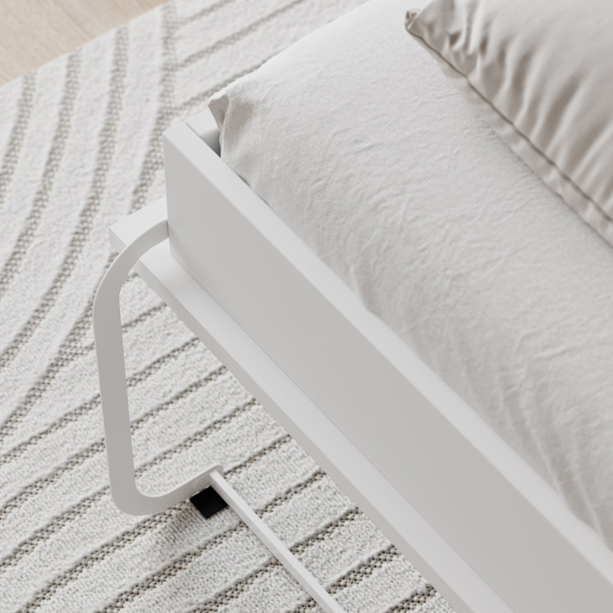 Lit escamotable 140x200 vertical sommier inclus Devon Blanc - vue 8