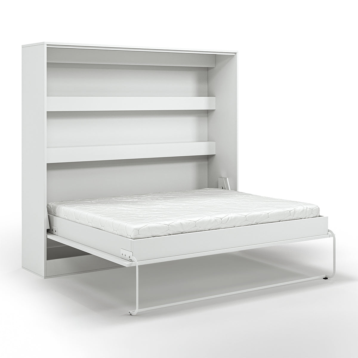 Lit escamotable 160x200 horizontal sommier inclus Devon Blanc