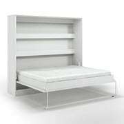 Lit escamotable 160x200 horizontal sommier inclus Devon Blanc