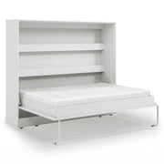 Lit escamotable 140x200 horizontal sommier inclus Devon Blanc