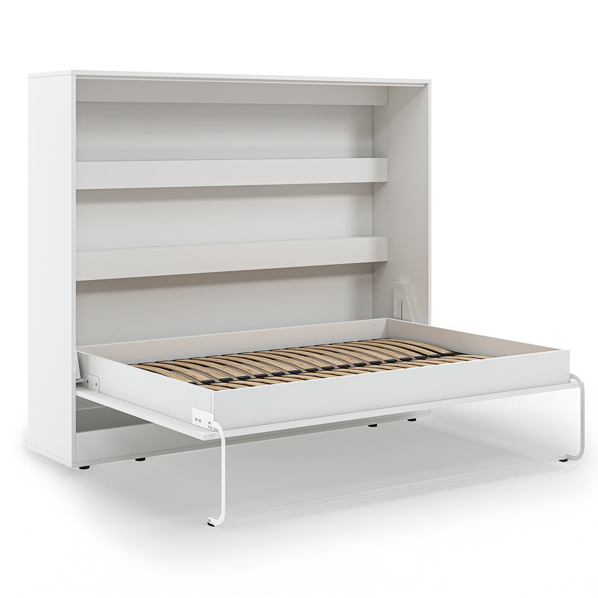 Lit escamotable 140x200 horizontal sommier inclus Devon Blanc - vue 5