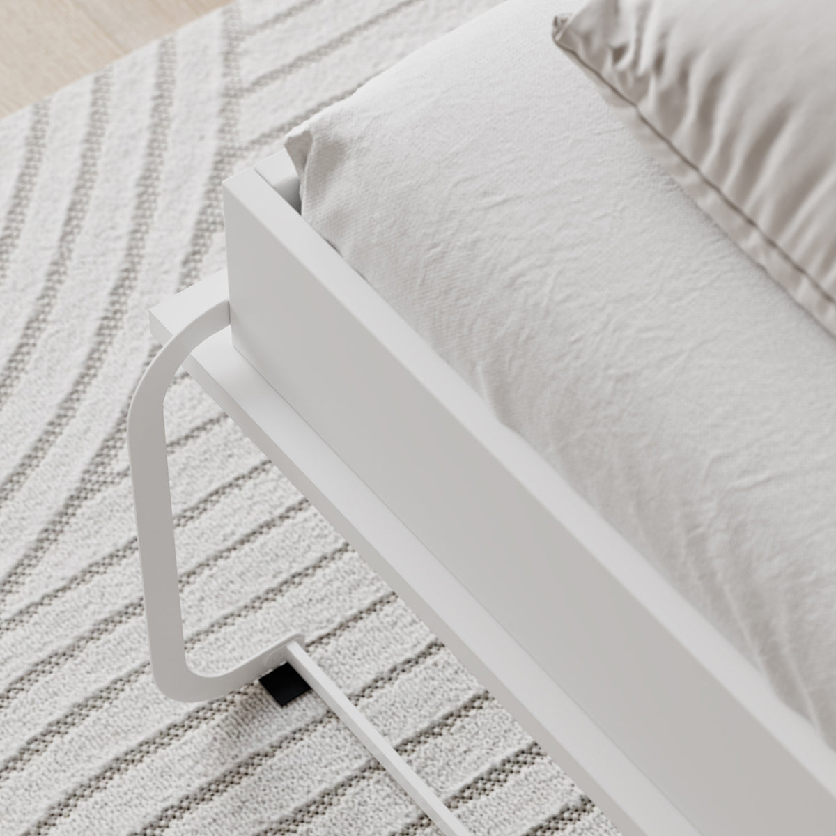 Lit escamotable 140x200 horizontal sommier inclus Devon Blanc - vue 8