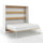 Lit escamotable 160x200 horizontal sommier inclus Devon Blanc et Bois