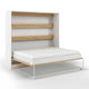 Lit escamotable 160x200 horizontal sommier inclus Devon Blanc et Bois