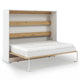 Lit escamotable 140x200 horizontal sommier inclus Devon Blanc et Bois