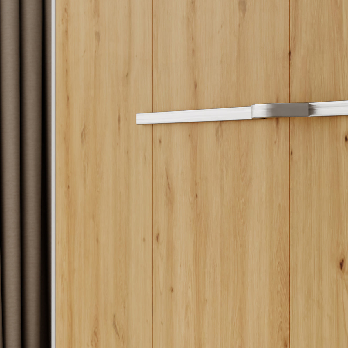 Lit escamotable 140x200 horizontal sommier inclus Devon Blanc et Bois - vue 7