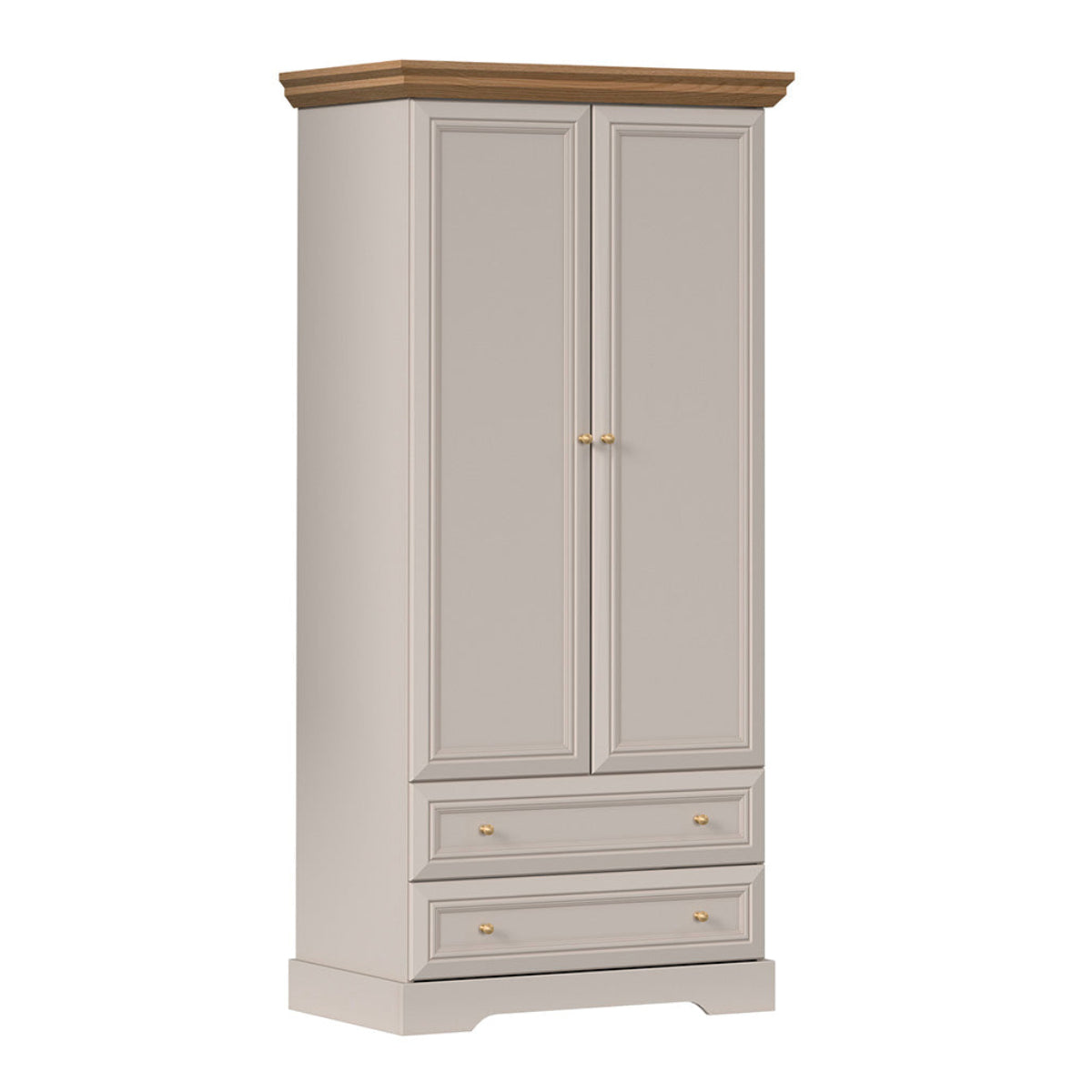 Armoire 2 portes 2 tiroirs Dulci Cachemire et Bois