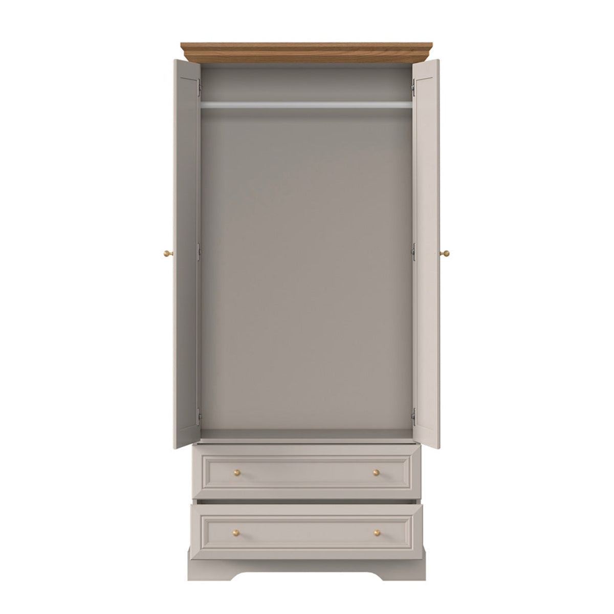 Armoire 2 portes 2 tiroirs Dulci Cachemire et Bois - vue 3