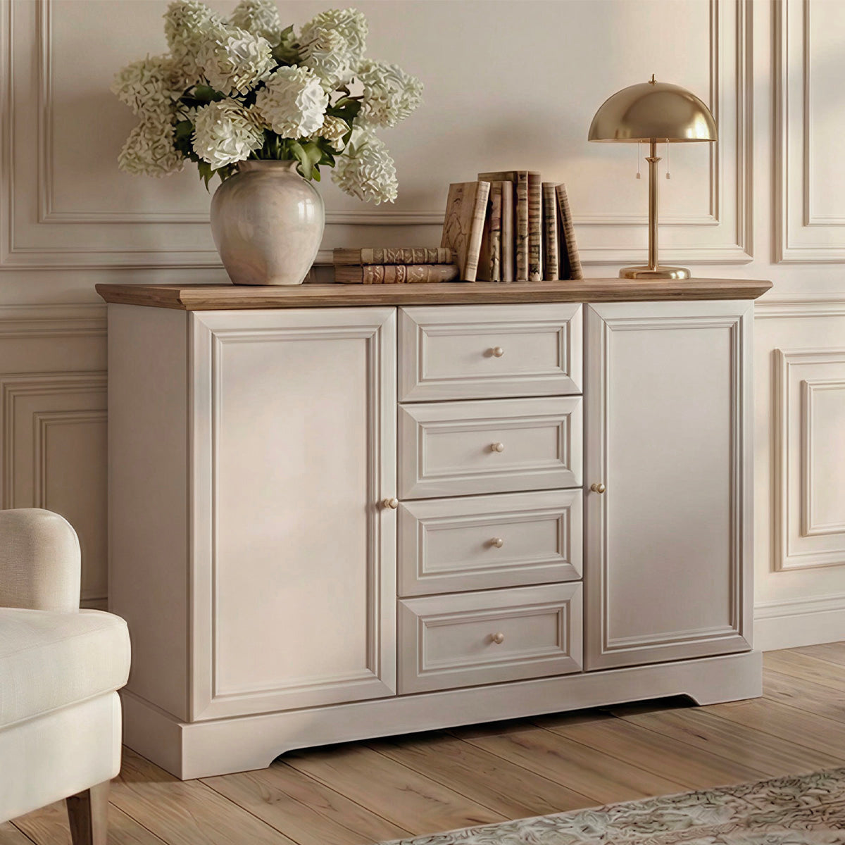 Buffet 2 portes 4 tiroirs Dulci Cachemire et Bois - vue 2