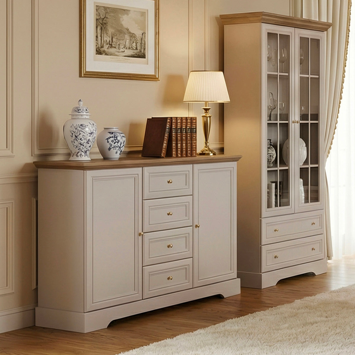Buffet 2 portes 4 tiroirs Dulci Cachemire et Bois - vue 4