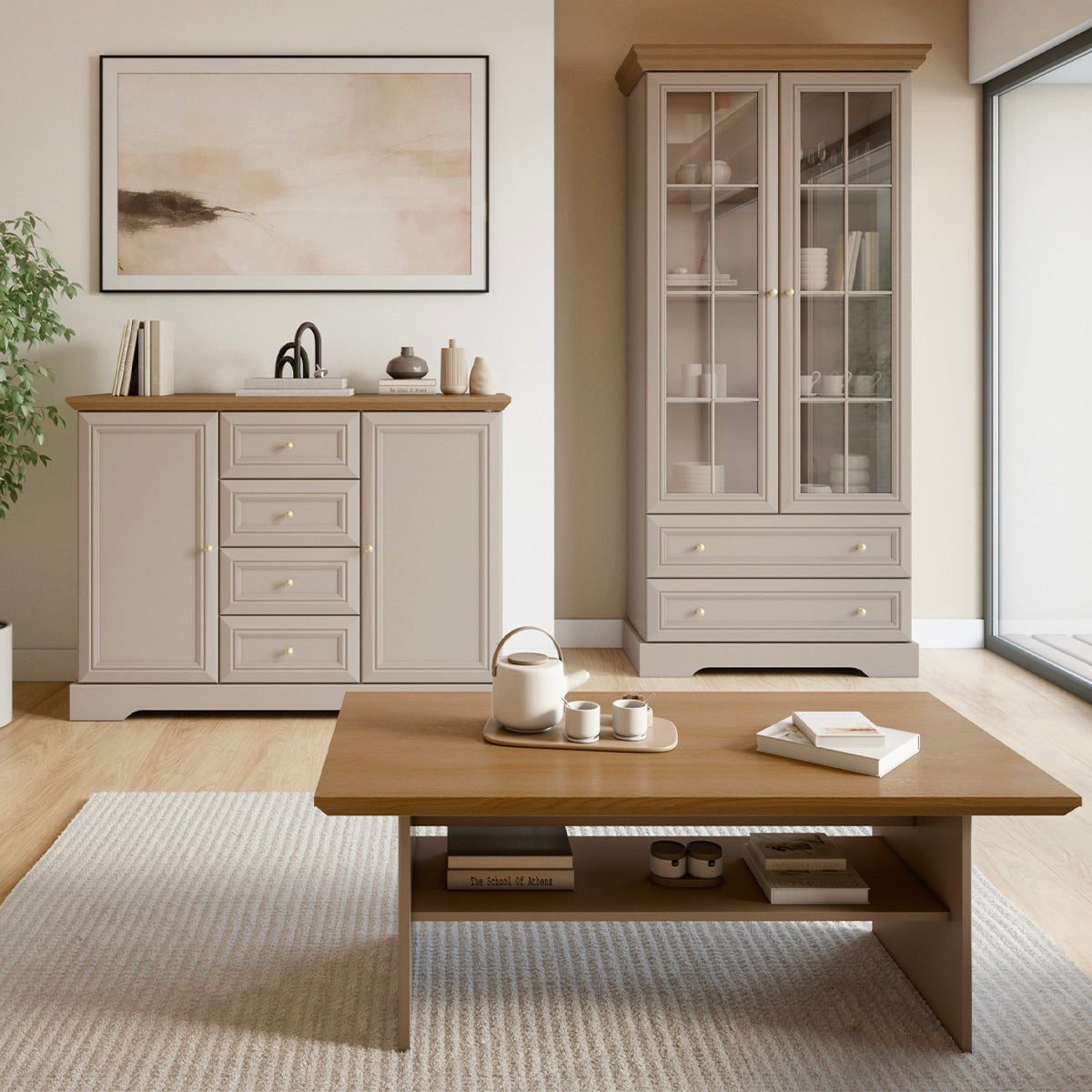 Buffet 2 portes 4 tiroirs Dulci Cachemire et Bois - vue 5